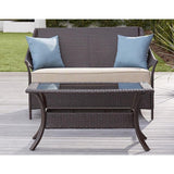 Avenue Greene Dark Brown Outdoor Loveseat and Coffee Table