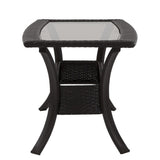 Avenue Greene Dark Brown Outdoor Loveseat and Coffee Table