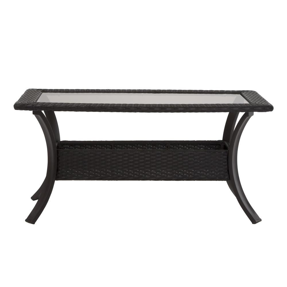 Avenue Greene Dark Brown Outdoor Loveseat and Coffee Table