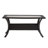 Avenue Greene Dark Brown Outdoor Loveseat and Coffee Table