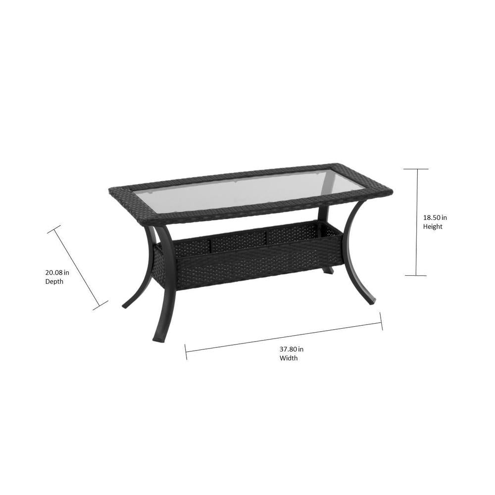 Avenue Greene Dark Brown Outdoor Loveseat and Coffee Table