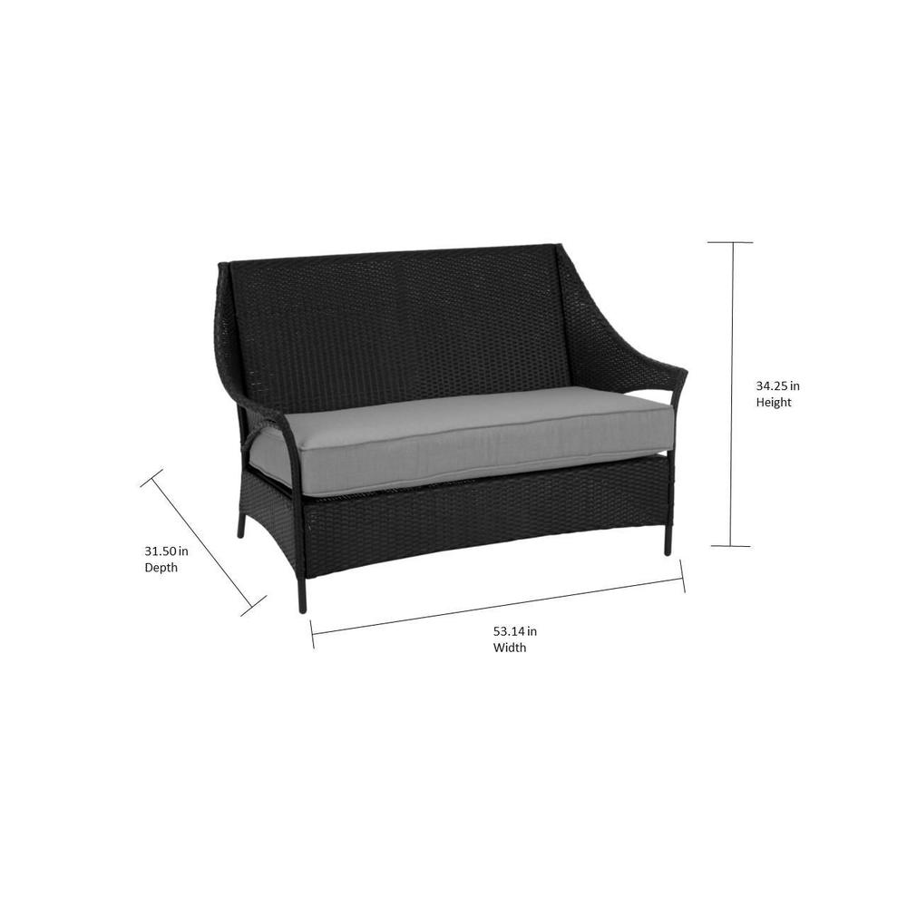 Avenue Greene Dark Brown Outdoor Loveseat and Coffee Table