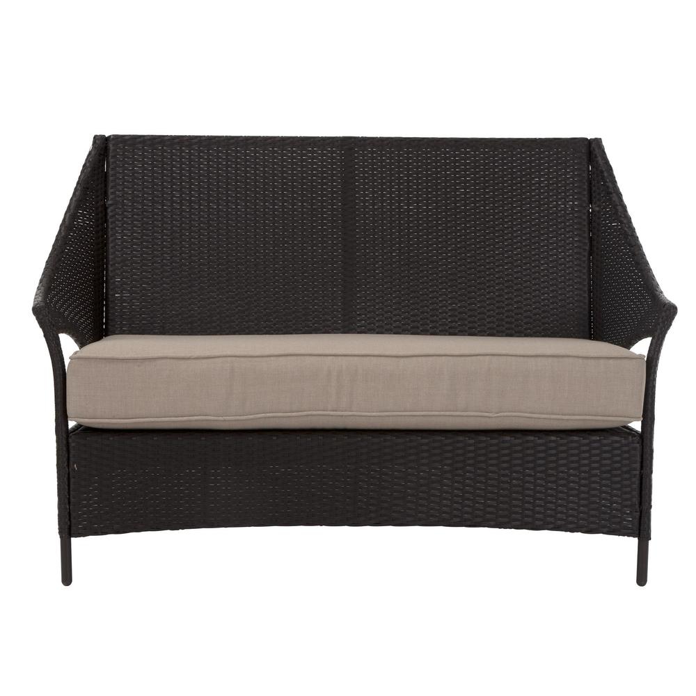 Avenue Greene Dark Brown Outdoor Loveseat and Coffee Table