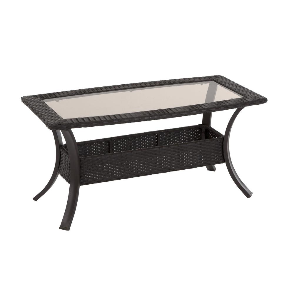 Avenue Greene Dark Brown Outdoor Loveseat and Coffee Table