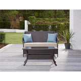 Avenue Greene Dark Brown Outdoor Loveseat and Coffee Table