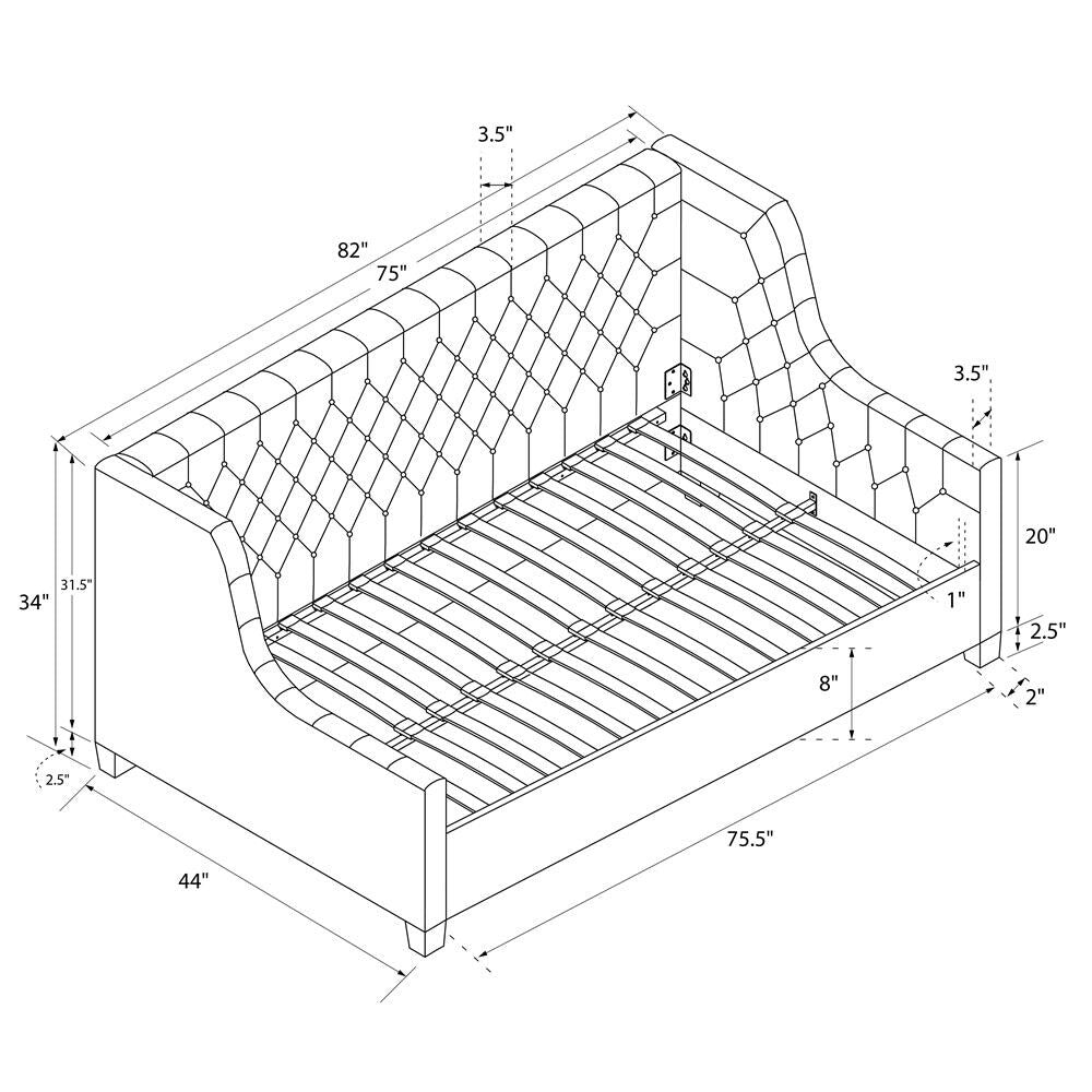 Avenue Greene Jamie Velvet Upholstered Daybed