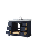 Avery 48-inch Single Vanity, Marble Top, Oval Sink, No Mirror