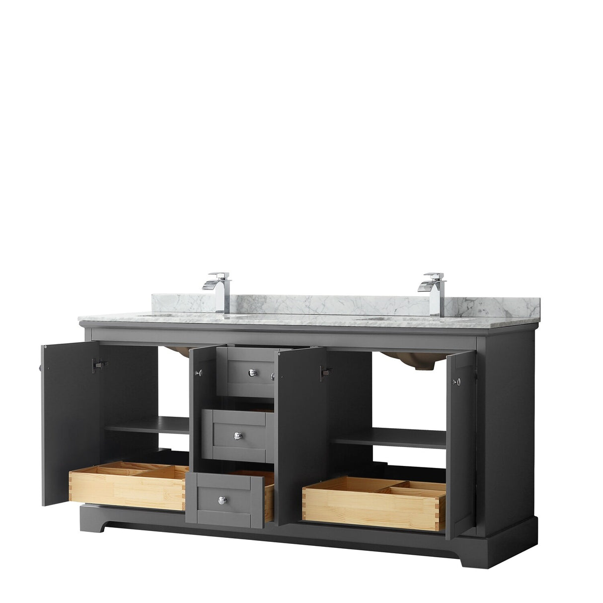 Avery Marble Top 72-inch Double Square Sink Vanity