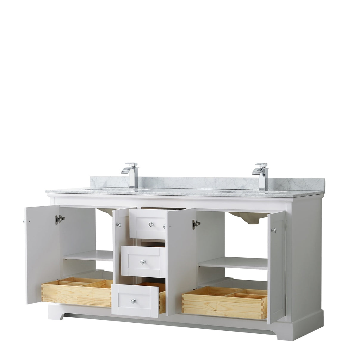 Avery Marble Top 72-inch Double Square Sink Vanity