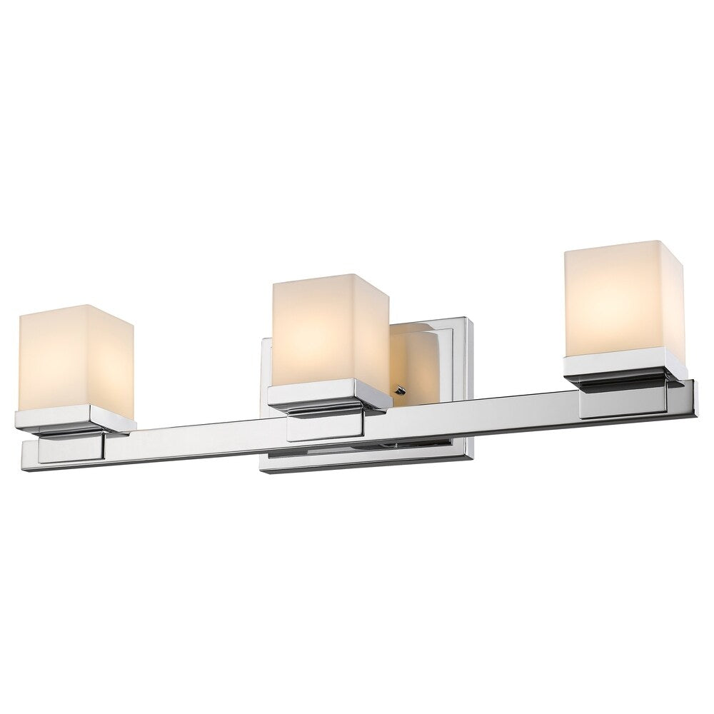 Avery Home Lighting Cadiz 3-light Chrome Matte Opal Vanity - Silver