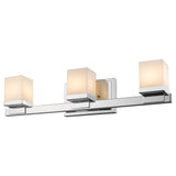 Avery Home Lighting Cadiz 3-light Chrome Matte Opal Vanity - Silver