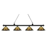 Avery Home Lighting Riviera Matte Black 4-lights Matte Black Tiffany-style Finished Island/ Billiard Light