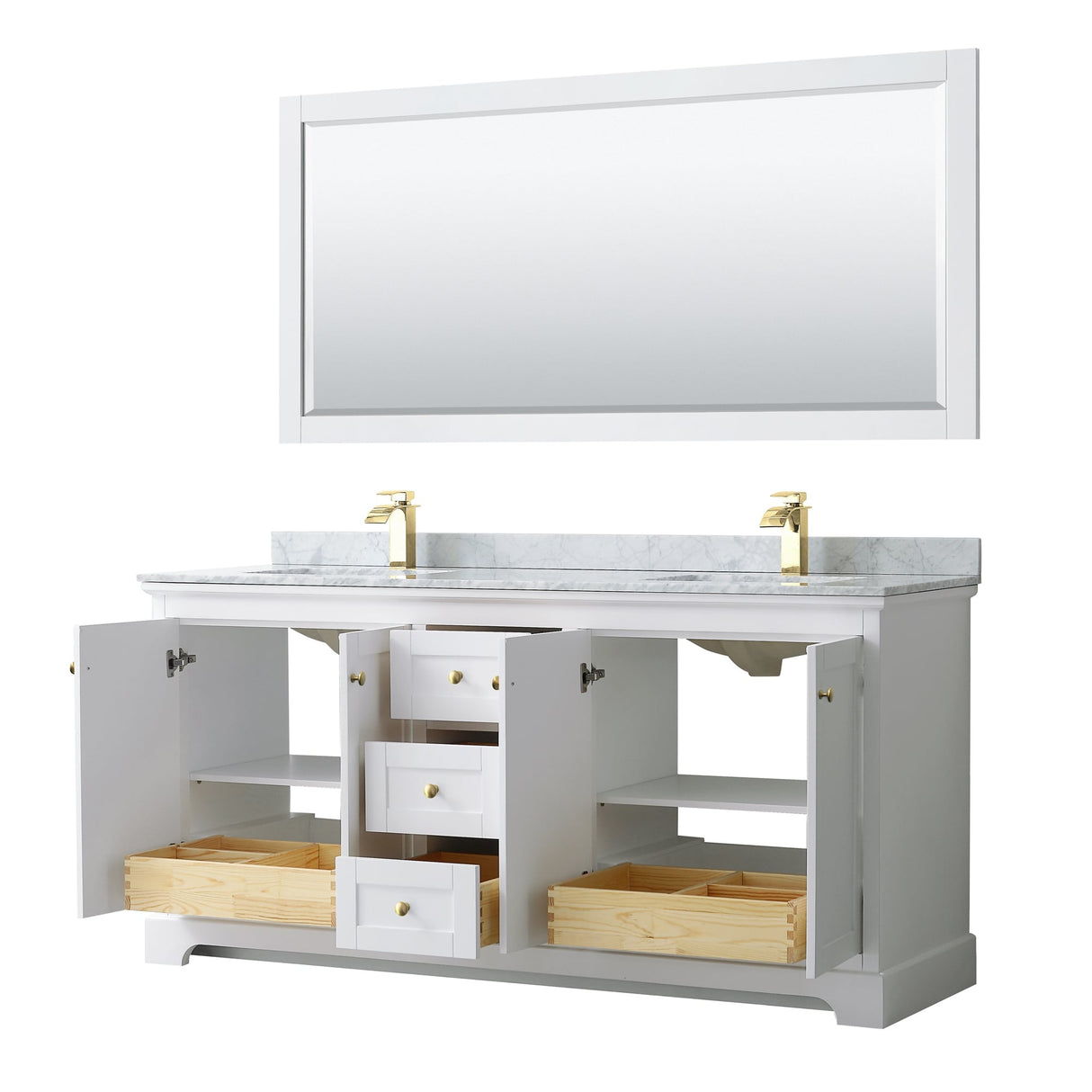 Avery Marble Top 72-inch Double Square Sink Vanity