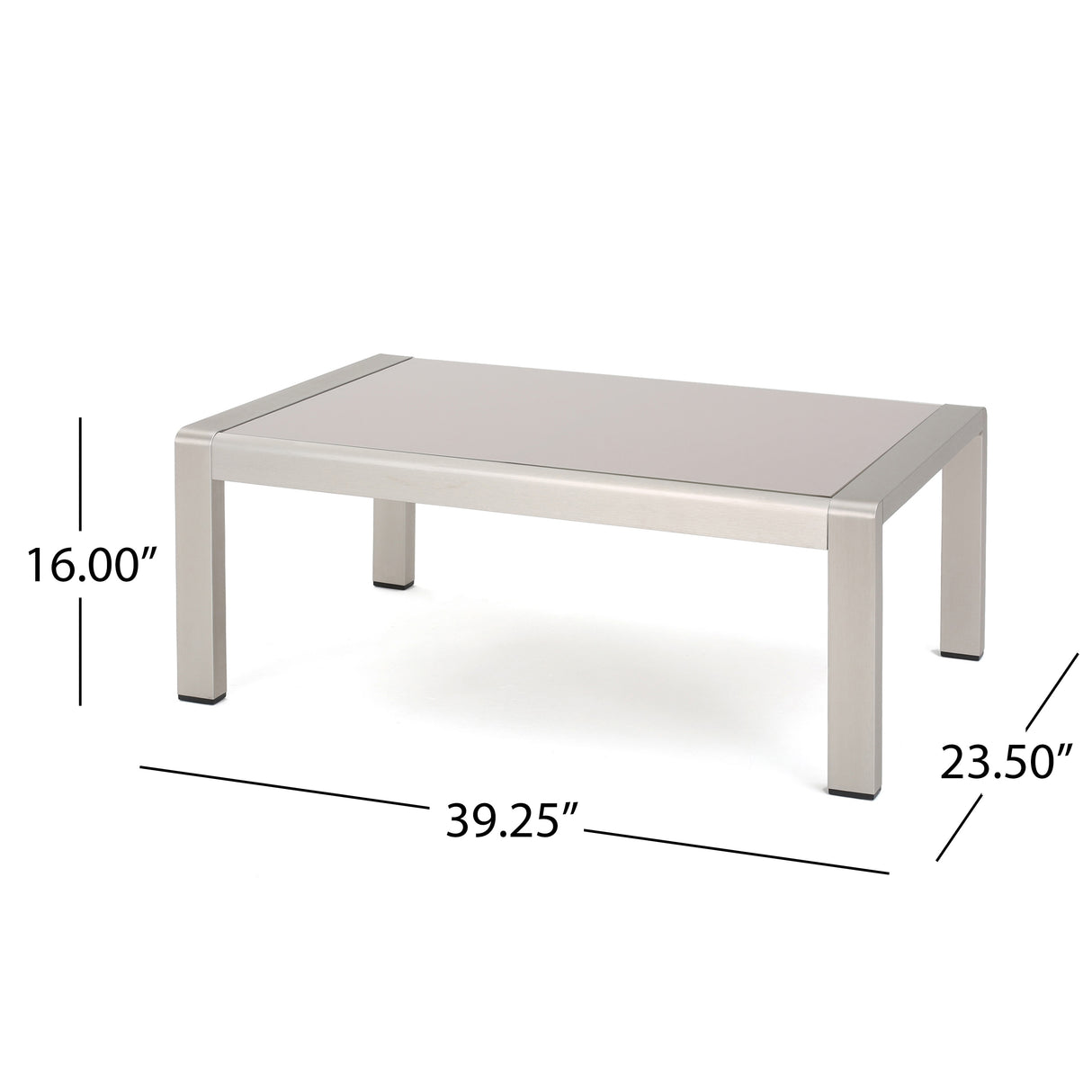 Aviara Aluminum Loveseat and Coffee Table by Christopher Knight Home