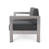 Aviara Aluminum Loveseat and Coffee Table by Christopher Knight Home