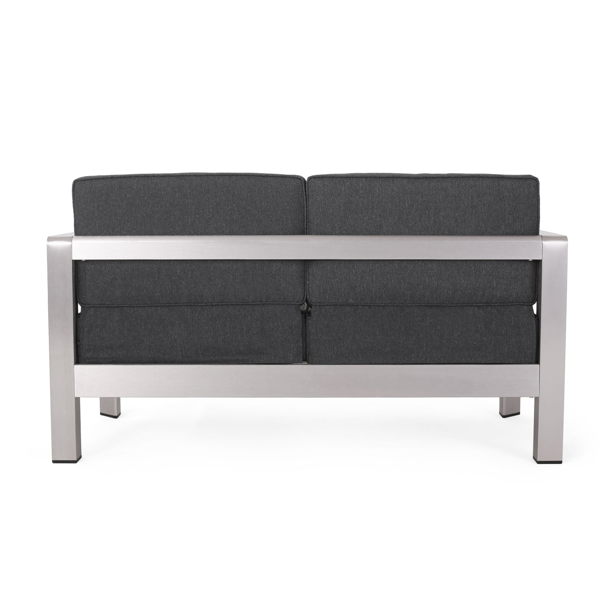 Aviara Outdoor 4-Seater Aluminum Chat Set with Tempered Glass-Topped Coffee Table by Christopher Knight Home
