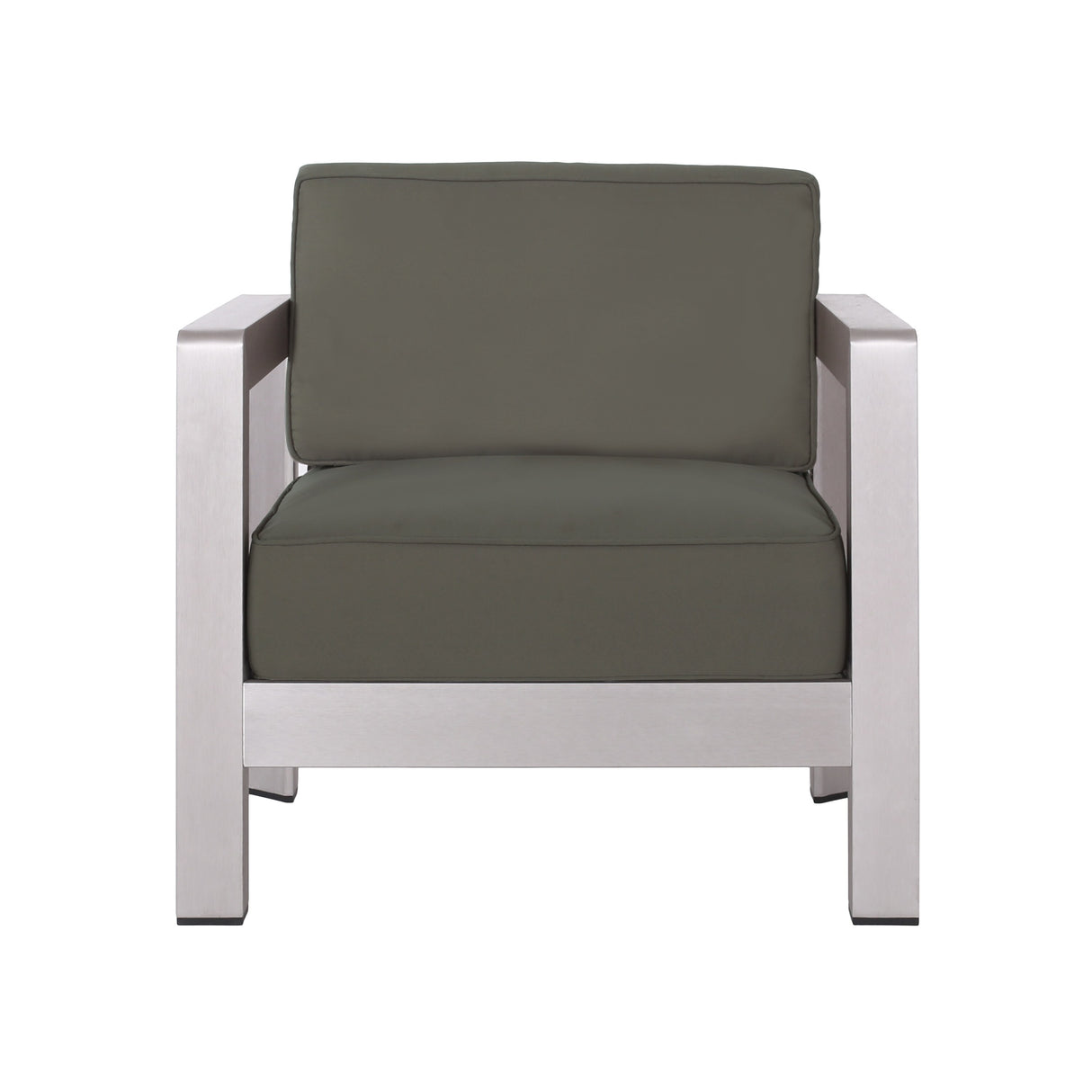 Aviara Outdoor 4-Seater Aluminum Chat Set with Tempered Glass-Topped Coffee Table by Christopher Knight Home