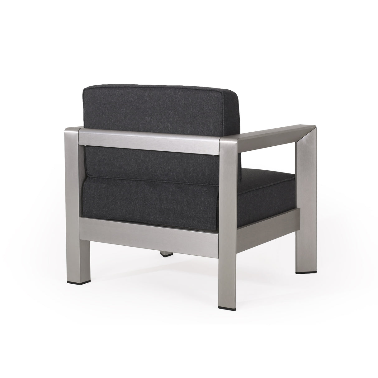 Aviara Outdoor 4-Seater Aluminum Chat Set with Tempered Glass-Topped Coffee Table by Christopher Knight Home