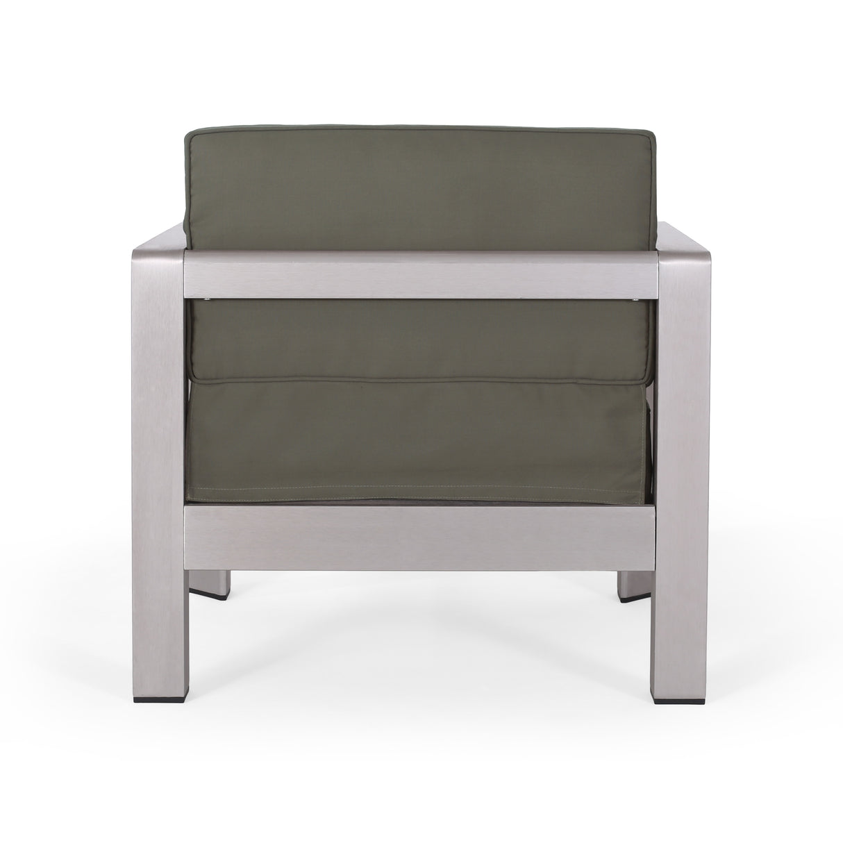 Aviara Outdoor 4-Seater Aluminum Chat Set with Tempered Glass-Topped Coffee Table by Christopher Knight Home