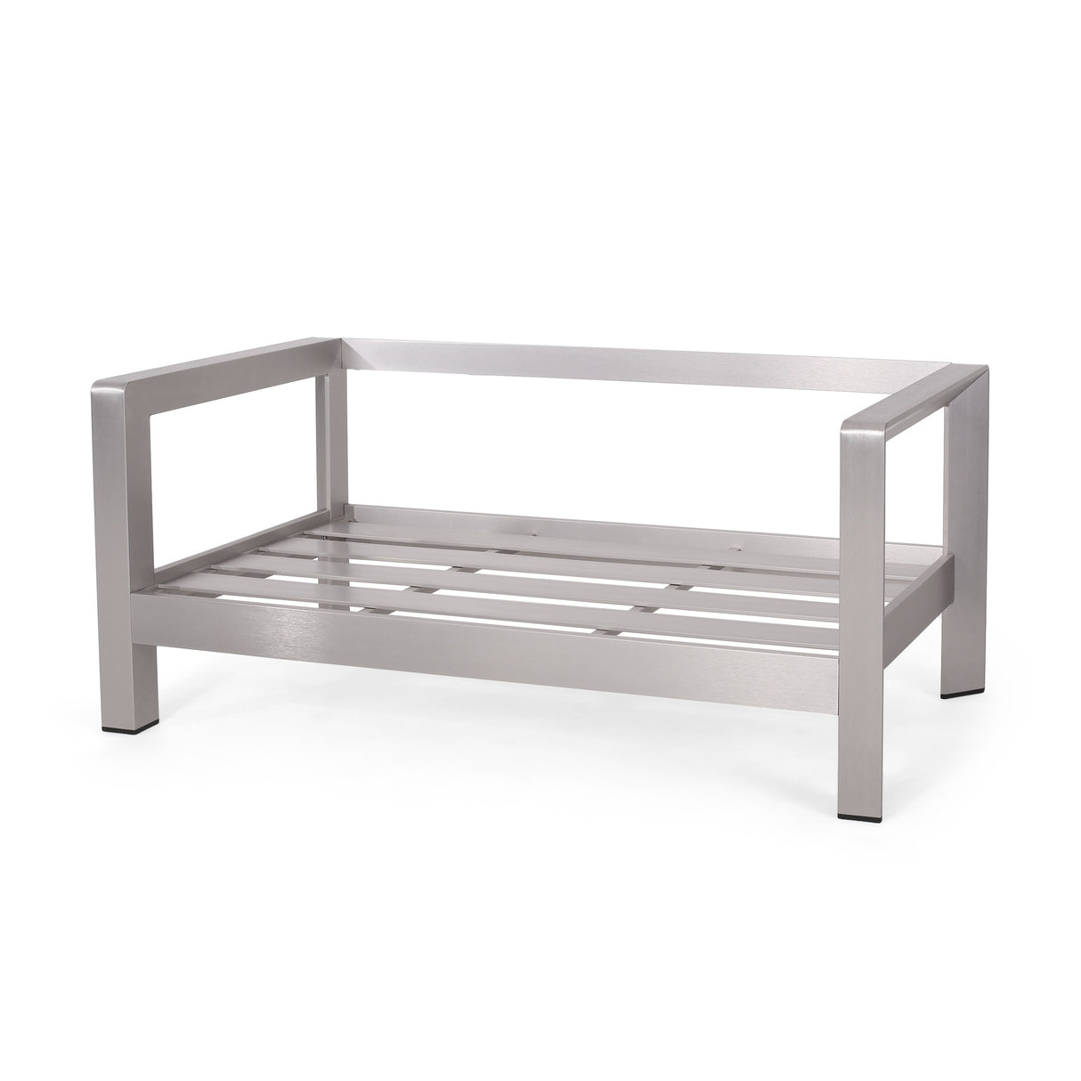 Aviara Outdoor 4-Seater Aluminum Chat Set with Tempered Glass-Topped Coffee Table by Christopher Knight Home