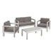 Aviara Outdoor 4-Seater Aluminum Chat Set with Tempered Glass-Topped Coffee Table by Christopher Knight Home