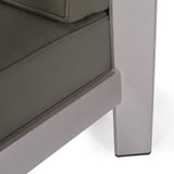 Aviara Outdoor 4-Seater Aluminum Chat Set with Tempered Glass-Topped Coffee Table by Christopher Knight Home