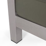 Aviara Outdoor 4-Seater Aluminum Chat Set with Tempered Glass-Topped Coffee Table by Christopher Knight Home