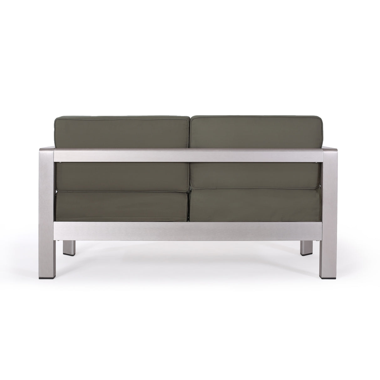 Aviara Outdoor 4-Seater Aluminum Chat Set with Tempered Glass-Topped Coffee Table by Christopher Knight Home