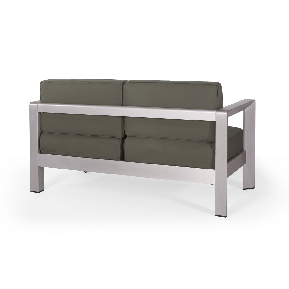 Aviara Outdoor 4-Seater Aluminum Chat Set with Tempered Glass-Topped Coffee Table by Christopher Knight Home
