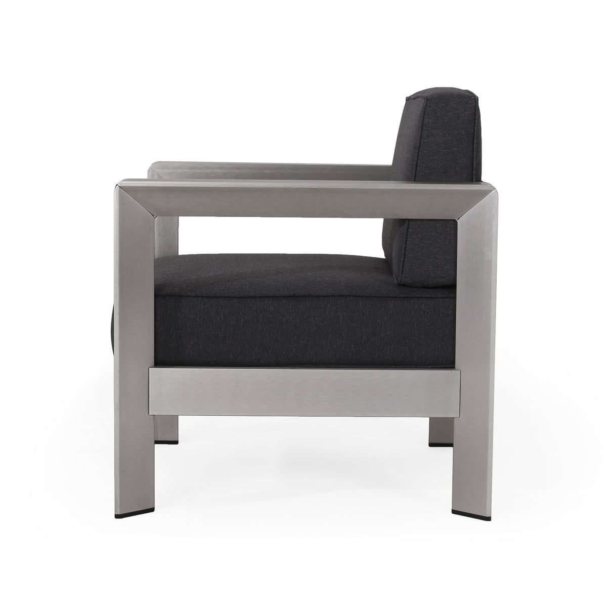 Aviara Outdoor 4-Seater Aluminum Chat Set with Tempered Glass-Topped Coffee Table by Christopher Knight Home
