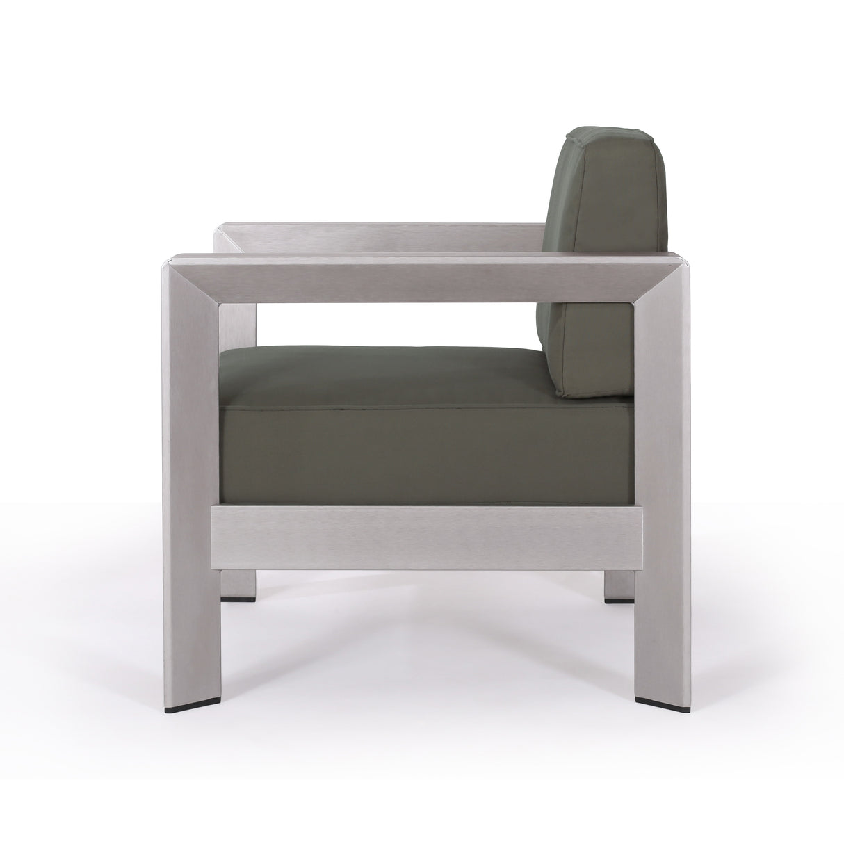 Aviara Outdoor 4-Seater Aluminum Chat Set with Tempered Glass-Topped Coffee Table by Christopher Knight Home