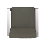 Aviara Outdoor 4-Seater Aluminum Chat Set with Tempered Glass-Topped Coffee Table by Christopher Knight Home