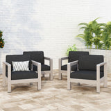 Aviara Outdoor Aluminum Club Chairs (Set of 4) by Christopher Knight Home