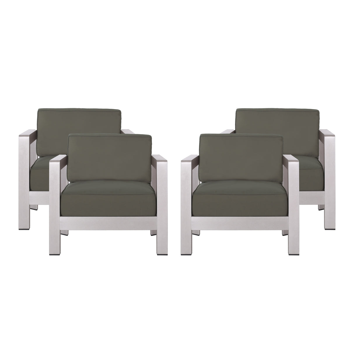 Aviara Outdoor Aluminum Club Chairs (Set of 4) by Christopher Knight Home