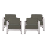 Aviara Outdoor Aluminum Club Chairs (Set of 4) by Christopher Knight Home