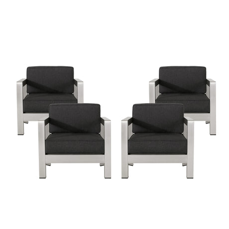 Aviara Outdoor Aluminum Club Chairs (Set of 4) by Christopher Knight Home