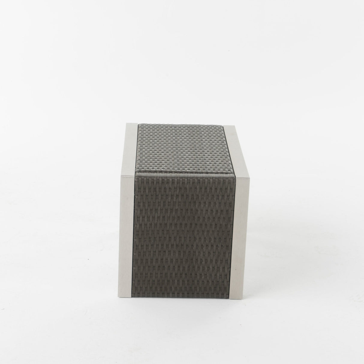 Aviara Outdoor Aluminum Club Chairs with Wicker-Topped Side Table by Christopher Knight Home