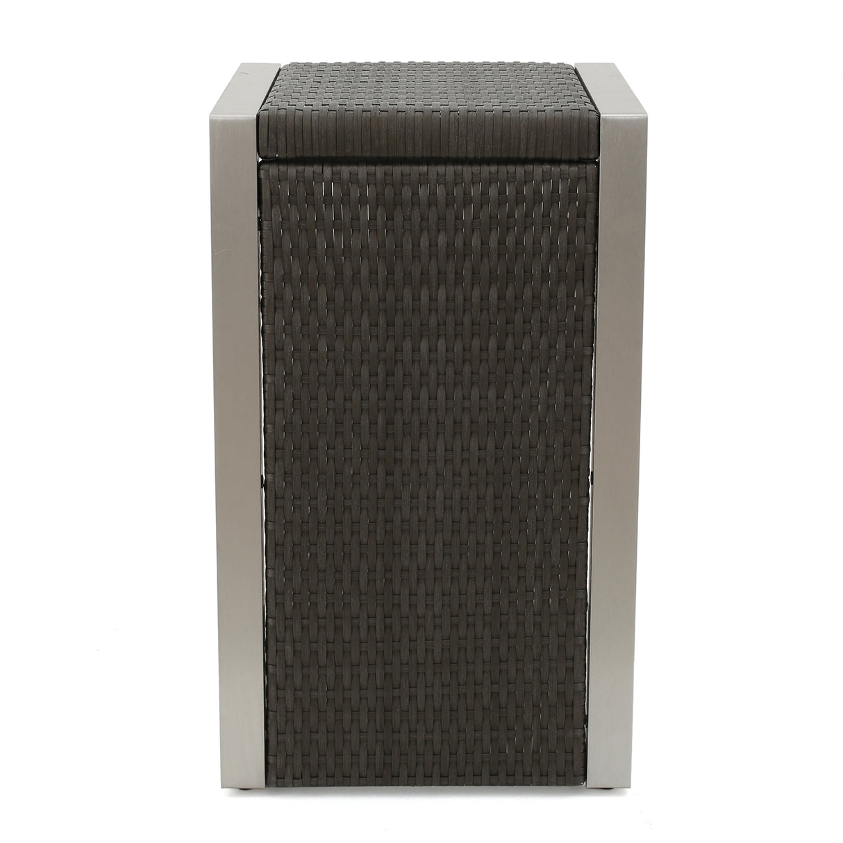 Aviara Outdoor Aluminum Club Chairs with Wicker-Topped Side Table by Christopher Knight Home