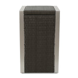 Aviara Outdoor Aluminum Club Chairs with Wicker-Topped Side Table by Christopher Knight Home