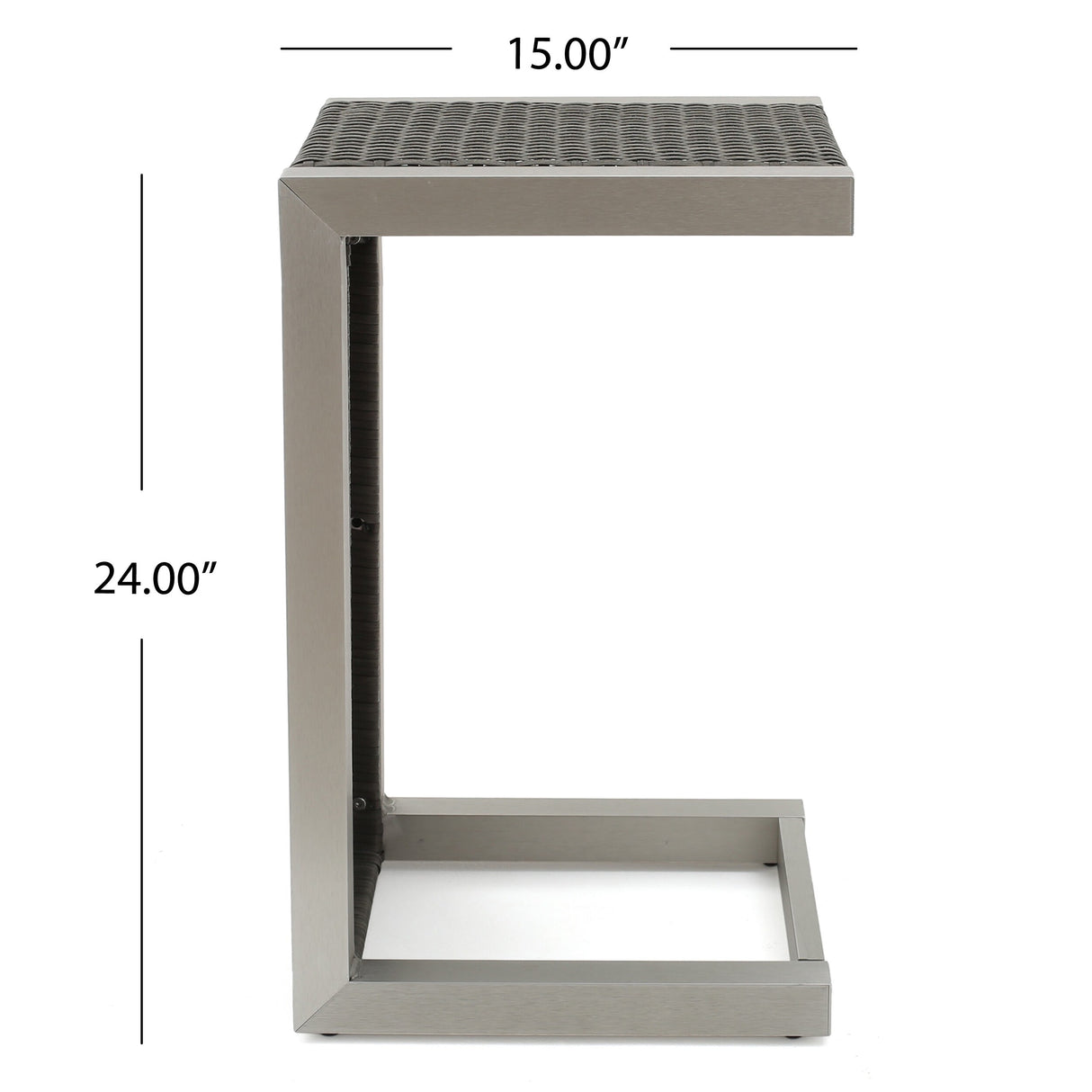 Aviara Outdoor Aluminum Club Chairs with Wicker-Topped Side Table by Christopher Knight Home