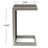 Aviara Outdoor Aluminum Club Chairs with Wicker-Topped Side Table by Christopher Knight Home