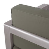 Aviara Outdoor Aluminum Club Chairs with Wicker-Topped Side Table by Christopher Knight Home