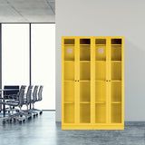 Avidan 70-inch Yellow French Door Metal Cabinet