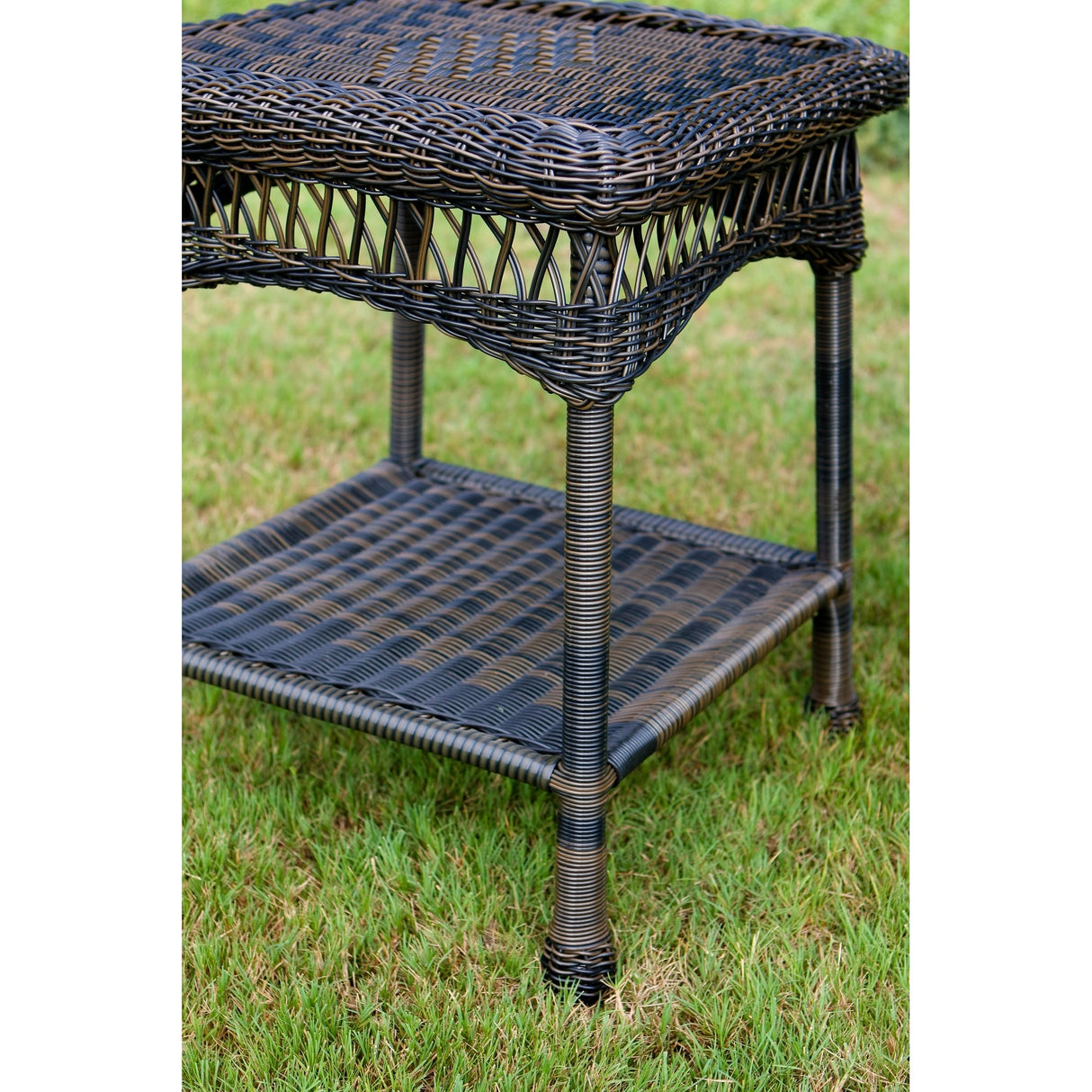 Portside Dark Roast Outdoor Wicker Rocking Chair Set (2-Piece)