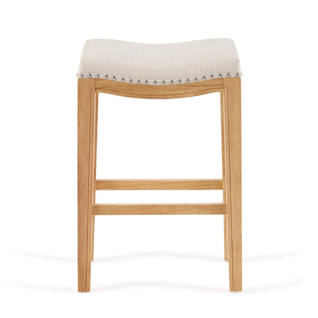 Avondale 26-inch Beige Backless Counter Stool (Set of 2) by Christopher Knight Home - 12.40" D x 18.50" W x 26.20" H