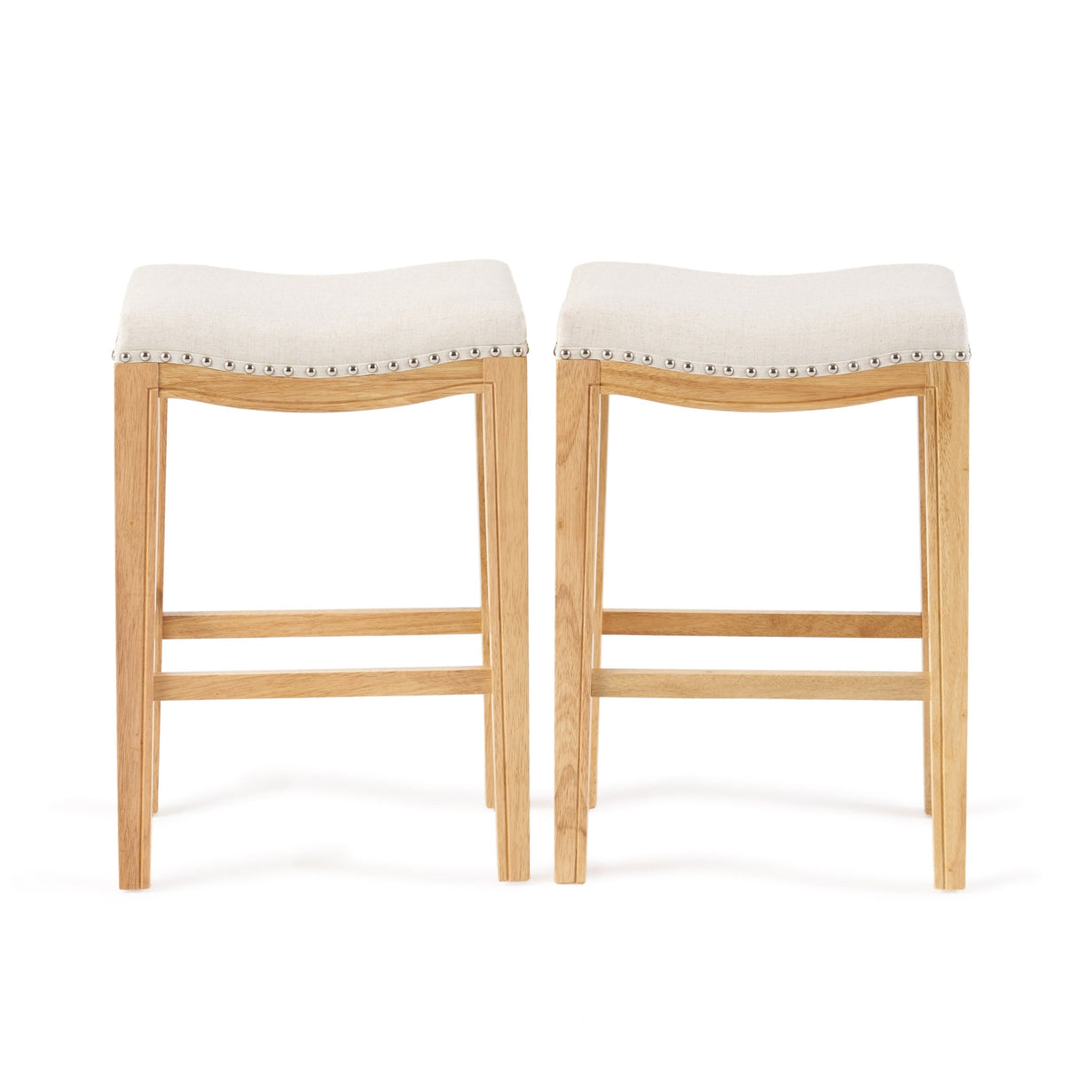 Avondale 26-inch Beige Backless Counter Stool (Set of 2) by Christopher Knight Home - 12.40" D x 18.50" W x 26.20" H