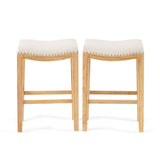 Avondale 26-inch Beige Backless Counter Stool (Set of 2) by Christopher Knight Home - 12.40" D x 18.50" W x 26.20" H