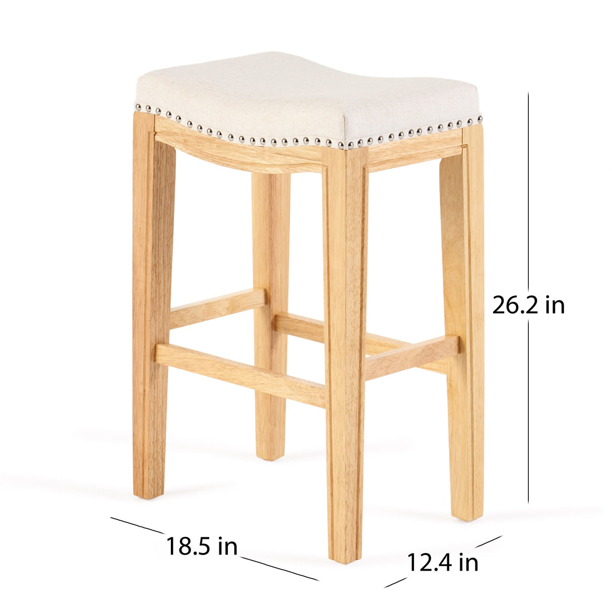 Avondale 26-inch Beige Backless Counter Stool (Set of 2) by Christopher Knight Home - 12.40" D x 18.50" W x 26.20" H