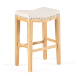 Avondale 26-inch Beige Backless Counter Stool (Set of 2) by Christopher Knight Home - 12.40" D x 18.50" W x 26.20" H