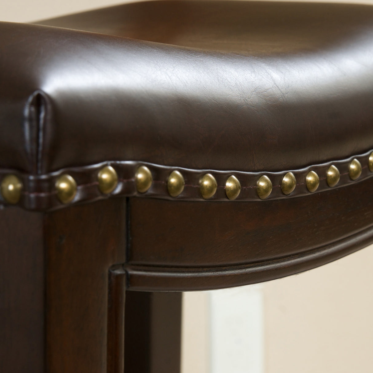 Avondale Brown Bonded Leather Backless Bar Stool (Set of 2) by Christopher Knight Home